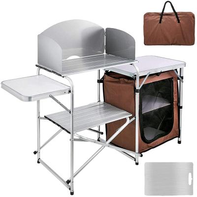 China Minimalist Outdoor Family Gathering Picnic Multifunctional Cooking Aluminum Table for sale