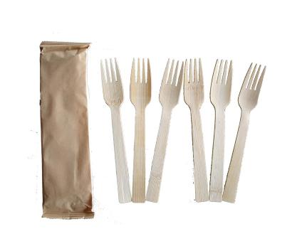 China Disposable Bamboo Fork 6 Pack Eco-friendly Disposable Biodegradable Cutlery Cutlery Wholesale Price for sale