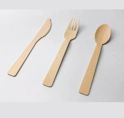 China Disposable Bamboo Knife Fork Spoon Cutlery Set Biodegradable Biodegradable Flatware Factory Price for sale