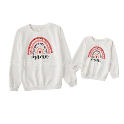 China Mommy and Me Matching Mommy Tops Mini Print Matching Sweater Family Women Outfits Sweatshirt Pullover QUICK DRY Baby Clothes Fall Winter for sale