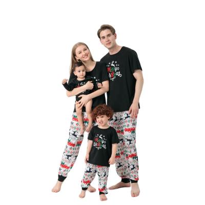 China Breathable Mommy And Me Blank Short Sleeve Family Matching Outfits Personalized Christmas Clothes Two Piece Pajamas For Women for sale