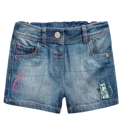 China Wholesale New Fashion Summer Elastic Waist Short Pants Breathable Classic Fitted Denim Shorts Blue Cartoon Washed Jeans For Kids Boys Girls for sale