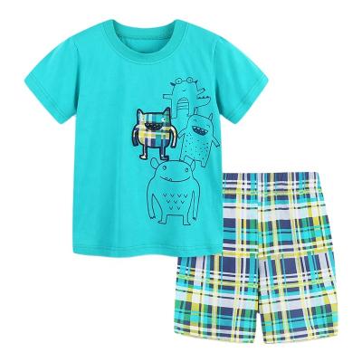 China Boys Summer Casual Shorts Sets Crewneck Cotton Casual Shorts Sleeve Shirt Shorts Playwear Clothes Sets Shirts Set for sale