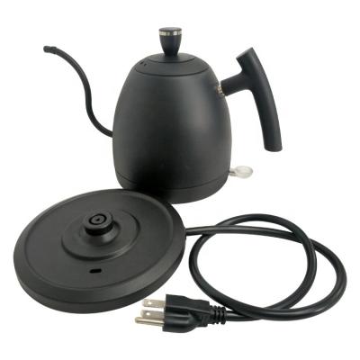 China 360 Material 304 Water Kettle Spout Top Electric Heating Coffee Kettle Degree Rotation Long Bottom With Heating Base for sale