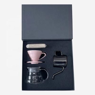 China Viable Coffee Set Custom Coffee Filter Stainless Steel Ceramic Coffee Kettle With Glass Kettle for sale