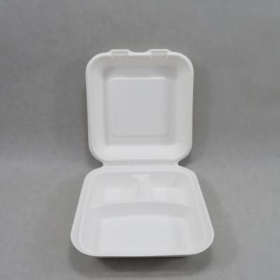 China Disposable Compostable Sugarcane Bagasse Lunch Food Packaging Take Away Box for sale