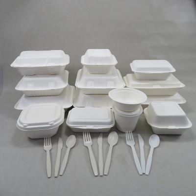 China Food Pulping Pulp Square Bamboo Bagasse Fast Food Container Molding Box for sale