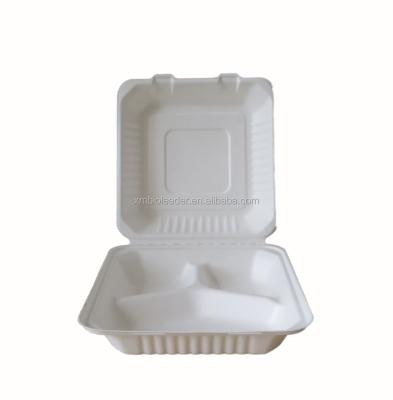 China 3 Compartment Eco - Friendly Biodegradable Disposable Paper Food Take Out Box for sale