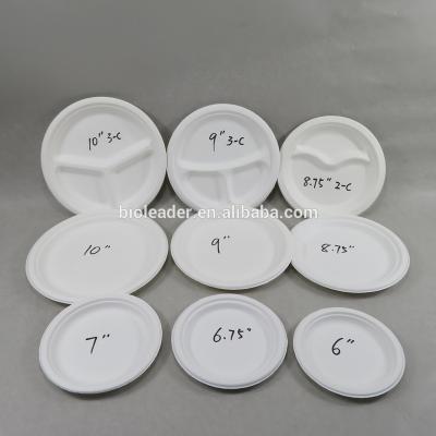 China Disposable 100% Biodegradable Sugarcane Pulp Disposable Dish For Food/Party/BBQ for sale