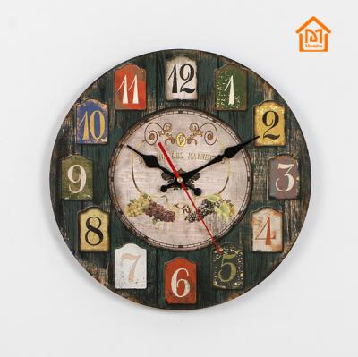 China Manufacturer Radio Creative Design China Style Round Shape American Wooden Wall Clocks for sale