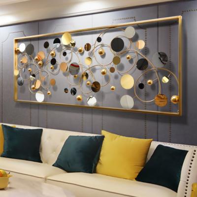 China Creative Modern Minimalist Light Luxury Background Wall Decoration Living Room Wall Art Iron Mail Wall Hanging for sale