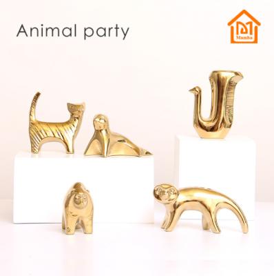 China Africa Products Hot Gold Ceramic Small Animal Decoration For Living Room for sale