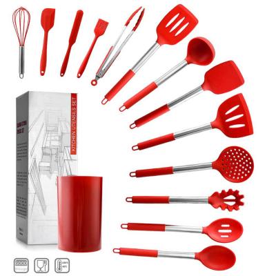 China Sustainable 14 Pcs Silicone Cookware Kitchen Utensils Silicone Cooking Set Kitchen Utensils for sale