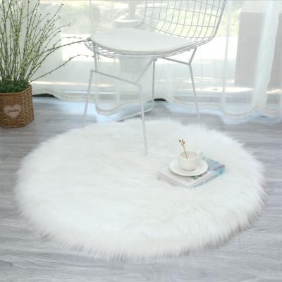 China Custom Size Washable Washable Round Modern Decorative Faux Fur Blanket Sheepskin Faux Fur Blankets For Flooring Living Room Wholesale Blankets for sale