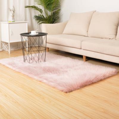 China China Manufacturer Washable Faux Fur Floor Decorative Rectangle Blankets Long Fluffy Blankets For Living Room for sale