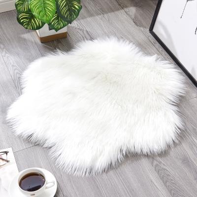 China Soft Washable Washable Chair Mats Floor Mat Faux Fur Covers Faux Sheepskin Rug Covers For Home Flooring Bedroom Living Room Mats Faux Fur Carpet for sale