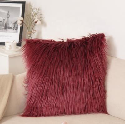 China China Factory Anti-bacteria Fur Decorative Pillow Sheepskin Acrylic Artificial Fur Pillows Fluffy Faux Fur Pillows for sale