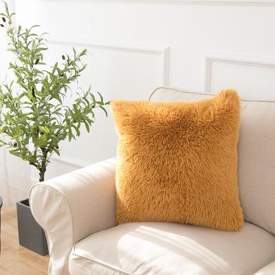 China Modern Popular Washable Faux Alpaca Fur Pillow Cover For Bed Room Home Decoration Pillow Cushions Animal Fur for sale