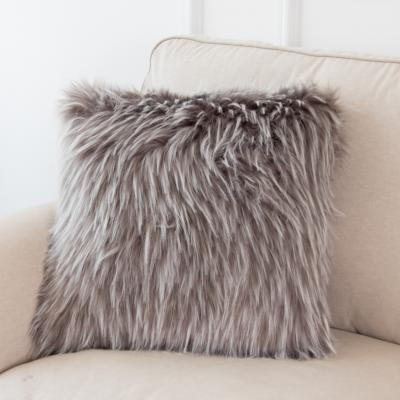 China Wholesale Decorative Faux Fur Pillow Sofa Use Pillow Fur Gifts Popular Fluffy Home Decor Tiles Luxury Home Office Washable for sale