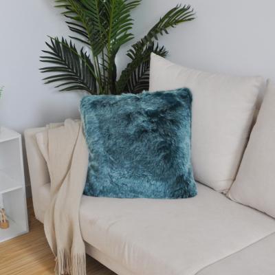 China Soft High Resilience Soft Faux Fur Cushion Pillows Square Cushion Faux Fur Wholesale Fluffy Fur Cushions for sale