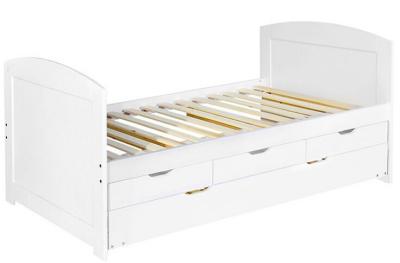 China Simple Hardwood Wooden Trundle Bed , White Wooden King Size Bed Frame With Drawers for sale