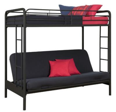 China Strong Metal Futon Bunk Bed , Steel Structure Youth Bunk Bed With Sofa Underneath for sale