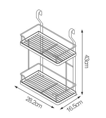 China Wall Mounted Storage Rack Shelf Kitchen Wall Shelving Units 28.2 * 16.5 * 43CM for sale