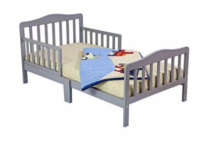 China Beautiful Childs Wooden Bed With Two Safety Rails , Childrens Pine Beds Middle Leg for sale