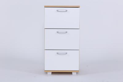 China Modern Bedroom Furniture Night Stands , White Painted Wood Nightstands With 3 Drawers for sale