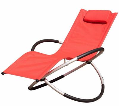 China Comfortable Other Furniture Folding Rocking Beach Chair With Pillow Steel Frame for sale