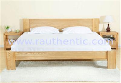 China Simple solid Ash Wooden Furniture Bed , Recycled Solid Wood Twin Bed For Couple for sale