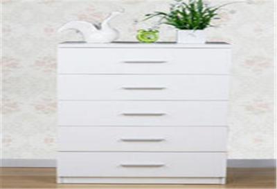 China Mutilfunctional 5 Drawer Storage Cabinet White Storage Cupboard For Bedroom for sale