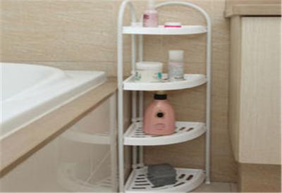 China Mobile Bathroom Corner Storage Shelves , Adjustable Plastic Corner Shelf Multiple Function for sale