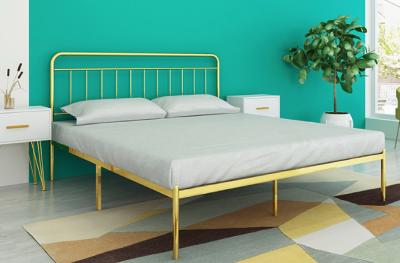 China Metal Platform Bed Frame /Bed, modern style iron bed with Headboard for sale