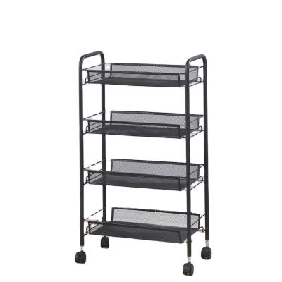 China Sustainable flat iron kitchen corner four layers of wrought iron shelf for sale