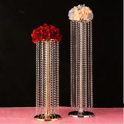 China Modern Tall Luxury Flower Stand Wedding Centerpieces Acrylic Wedding Table Centerpieces for sale