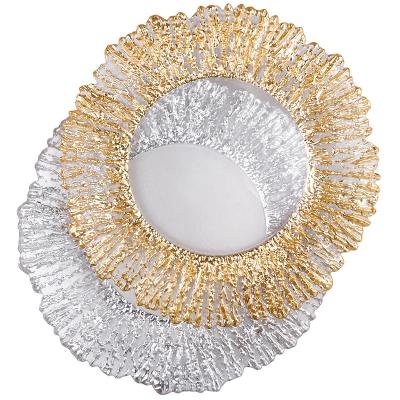 China Viable Luxury Gold Charger Dishes Clear Glass Wedding Dinner Dishes For Event for sale