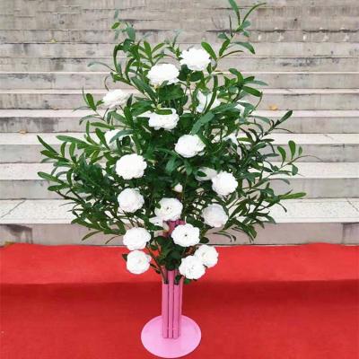 China 2022 New Design Artificial Peony Flowers Covered Outdoor Tree Outdoor Decoration For Weddings for sale