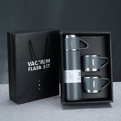 China High Quality Luxury PORTABLE DS Powder Coating Stainless Steel Vacuum Insulated Tea Coffee Thermos With Mugs For Business Gift for sale