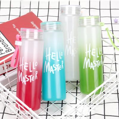 China Sustainable Borosilicate RTS Wide Mouth Design Drinkable Custom Glass Water Bottle With Plastic Lid for sale