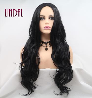 China Other quality synthetic black loose wave LINDAL wigs synthetic hair futura wig lacefront lacefront wig dropshipping for sale