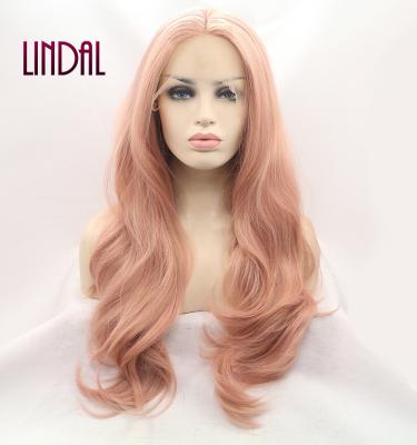 China Other Premium Seller LINDAL Wig Heat Resistant Fiber Lace Wigs Body Wave Synthetic Full Lace Wigs Heat Resistant Fiber for sale