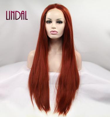 China LINDAL Straight Bone Straight Wig Identical Synthetic 40 Inch Synthetic Full Lace Wig Wigs With Lace Frontal for sale