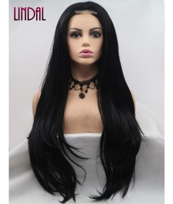 China Other LINDAL Price Part Natural Synthetic Lace Wigs Cheap Middle Straight Kinky Straight Wigs T Front Wigs for sale