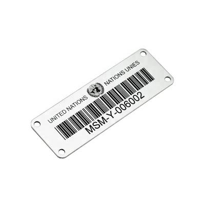 China Scratch Off Printing Capital Tracking Aluminum Tag Barcode Tag With Unique Barcode for sale