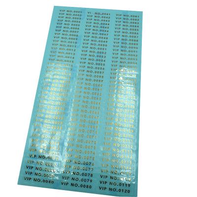 China Scratch Off Serial Number Gold Electroformed Nickel Metal Sticker Label Logo For Package Box Machine for sale