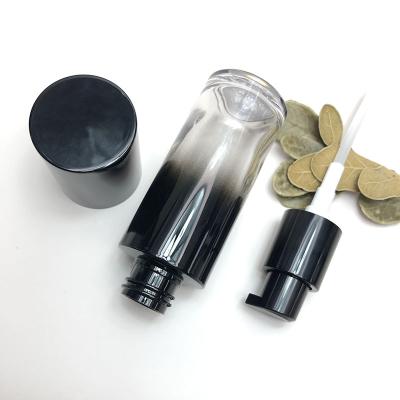 China Luxury Round Black Gradient Empty Lotion Bottles Shape Plastic Bottle For Lotion Pump Glass Lotion Bottle for sale