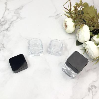 China New Recyclable Square Transparent Powder Box Cosmetic Small Blush Custom Empty Highlighter Bar Packaging Bottle Loose Powder Case for sale