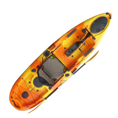 China Plastic Kayak Available Factory Price Pedal Plastic Roller Kayaking With Feet And Powered Fishing Kayak Boat for sale