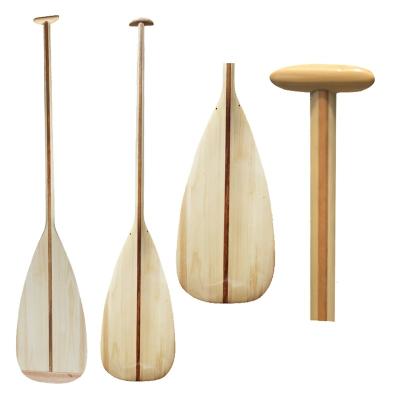 China Promotional Good Quality Custom Wooden Outrigger Steering Canoe Wooden Paddle for sale